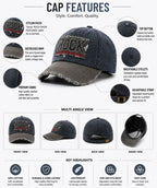 Kidello Kids Vintage Baseball Cap | Adjustable Cotton Sun Cap | Stylish Embroidered Casual Cap for Boys & Girls (11–14 Years)