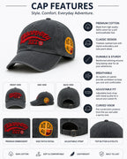 Kidello Kids Vintage Baseball Cap | Adjustable Cotton Sun Cap | Stylish Embroidered Casual Cap for Boys & Girls (11–14 Years)