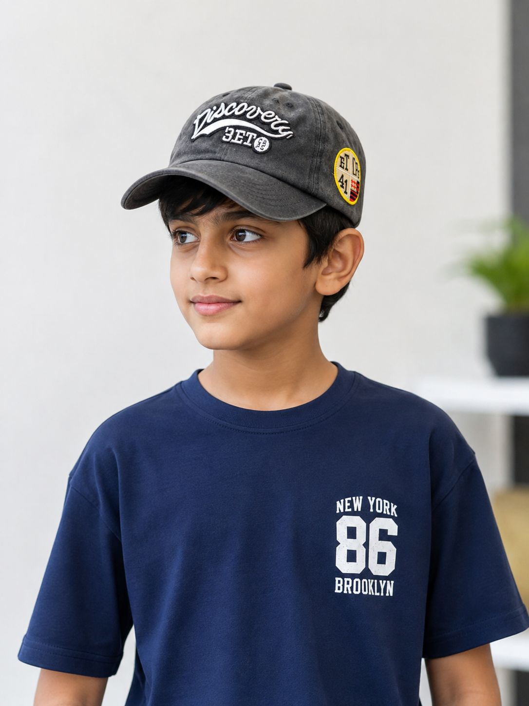 Kidello Kids Vintage Baseball Cap | Adjustable Cotton Sun Cap | Stylish Embroidered Casual Cap for Boys & Girls (11–14 Years)