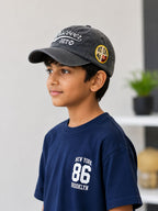 Kidello Kids Vintage Baseball Cap | Adjustable Cotton Sun Cap | Stylish Embroidered Casual Cap for Boys & Girls (11–14 Years)