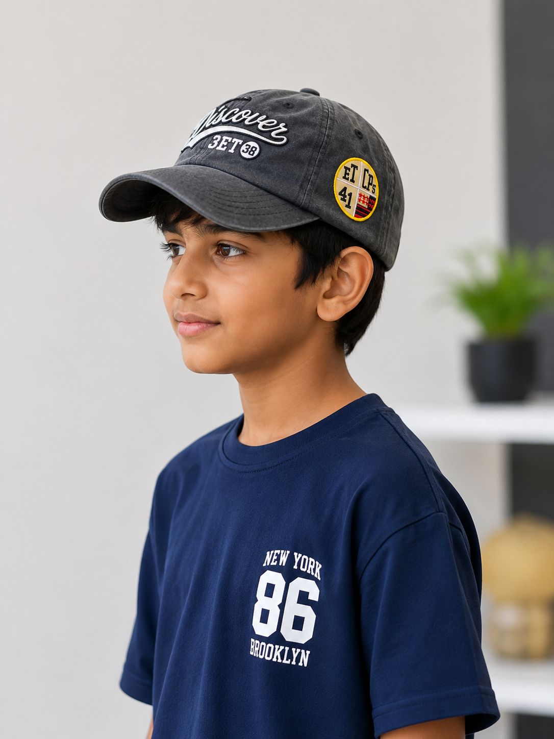 Kidello Kids Vintage Baseball Cap | Adjustable Cotton Sun Cap | Stylish Embroidered Casual Cap for Boys & Girls (11–14 Years)