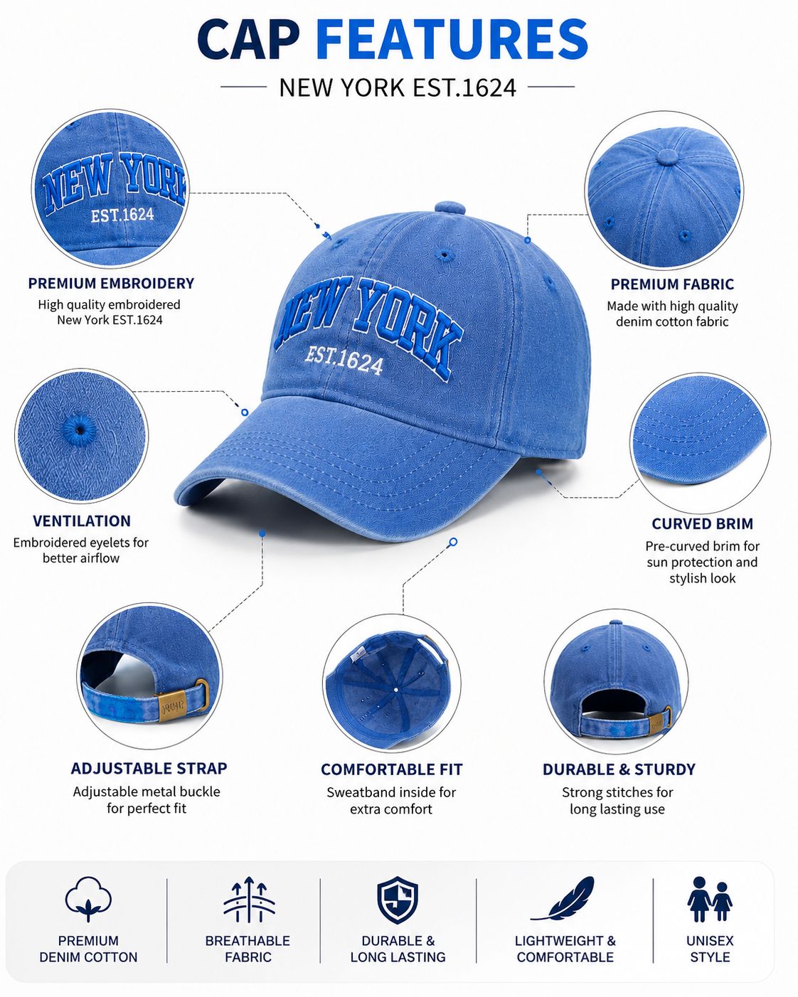 Kidello Kids Vintage Baseball Cap | Adjustable Cotton Sun Cap | Stylish Embroidered Casual Cap for Boys & Girls (11–14 Years)