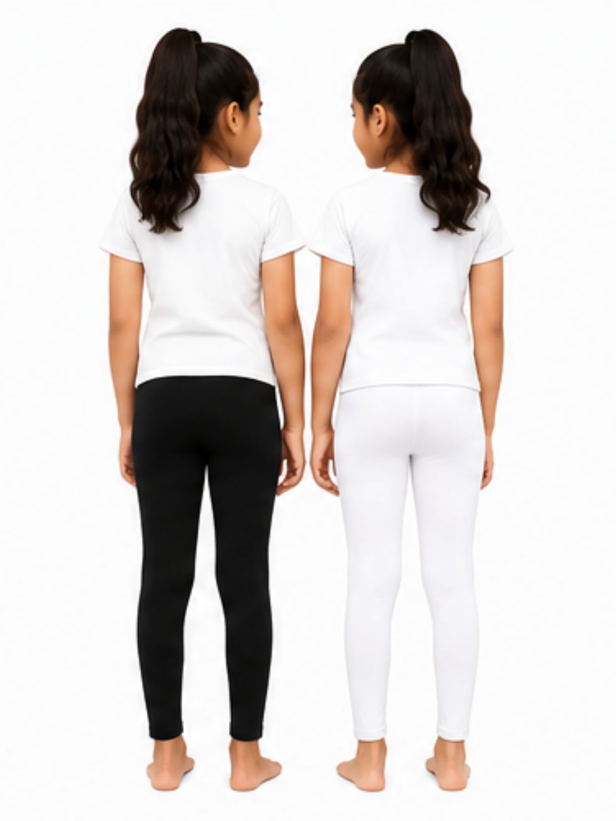 Kidello Girls Cotton Lycra Ankle Leggings Pack of 2