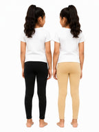 Kidello Girls Cotton Lycra Ankle Leggings Pack of 2
