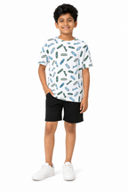 KIDELLO Boys Skateboard Print T-Shirt | 100% Cotton Graphic Printed Round Neck Tee for Kids | Casual Summer Wear