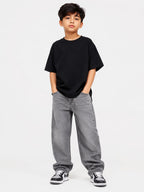 Kidello Boys Oversized Relaxed Fit Boxy T-Shirt | Premium High GSM Cotton | Soft & Breathable | Casual Everyday T-Shirt