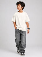 Kidello Boys Oversized Relaxed Fit Boxy T-Shirt | Premium High GSM Cotton | Soft & Breathable | Casual Everyday T-Shirt