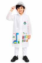 KIDELLO Kids Printed Raincoat – Dino Theme | Waterproof Hooded Raincoat for Boys & Girls