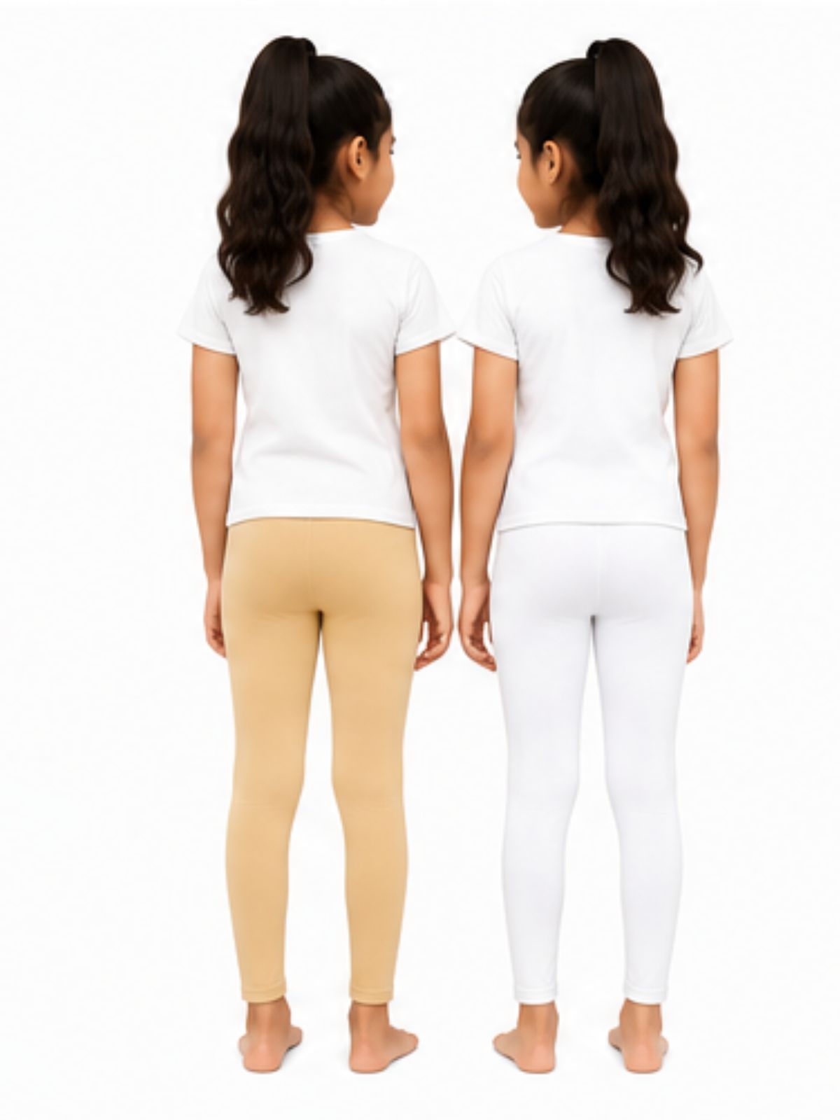 Kidello Girls Cotton Lycra Ankle Leggings Pack of 2