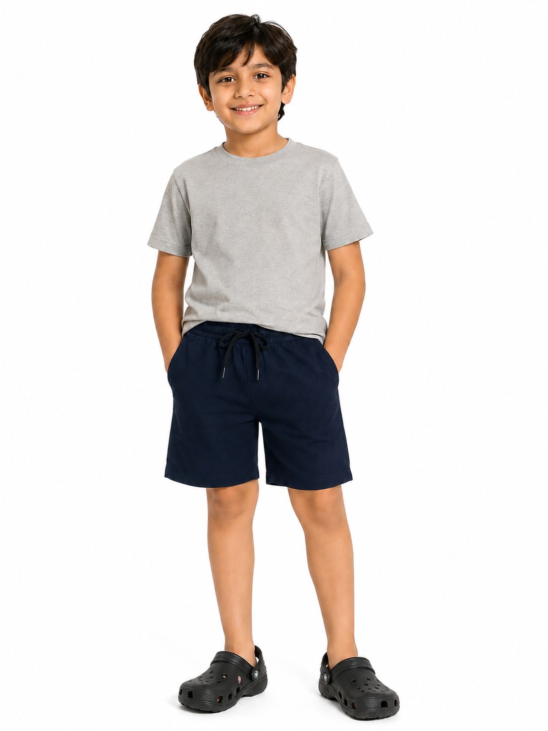 Kidello Boys Cotton Shorts Pack of 2 | Soft & Breathable | Regular Fit | Elastic Waist with Drawstring | Everyday Casual Shorts