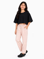 Kidello Girls Cotton Pyjama Track Pant | Soft & Breathable | Regular Fit | Everyday Lounge Wear | Elastic Waist with Drawstring
