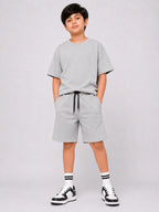 Kidello Boys Cotton Co-ord Set | Oversized T-Shirt & Shorts