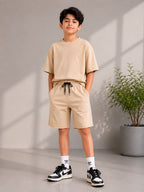 Kidello Boys Cotton Co-ord Set | Oversized T-Shirt & Shorts