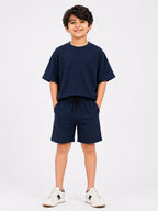 Kidello Boys Cotton Co-ord Set | Oversized T-Shirt & Shorts