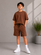 Kidello Boys Cotton Co-ord Set | Oversized T-Shirt & Shorts