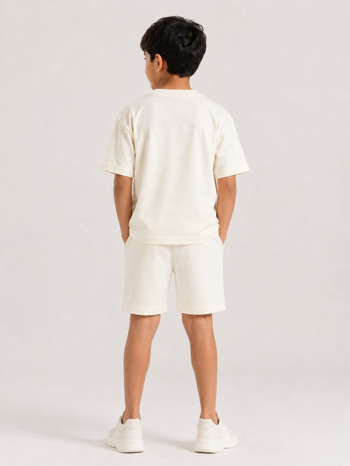 Kidello Boys Cotton Co-ord Set | Oversized T-Shirt & Shorts