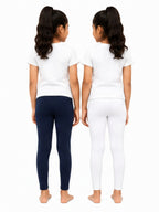 Kidello Girls Cotton Lycra Ankle Leggings Pack of 2