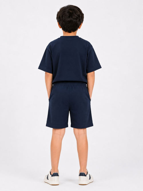 Kidello Boys Cotton Co-ord Set | Oversized T-Shirt & Shorts