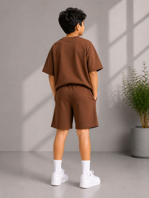 Kidello Boys Cotton Co-ord Set | Oversized T-Shirt & Shorts