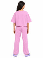 Kidello Girls Cotton Co-ord Set | Oversized Crop Top & Track Pant