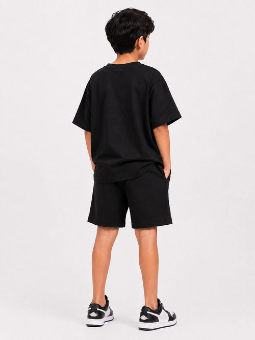 Kidello Boys Cotton Co-ord Set | Oversized T-Shirt & Shorts