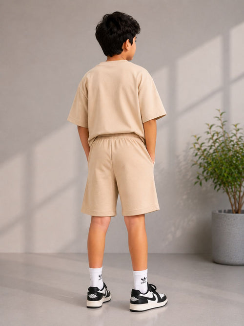 Kidello Boys Cotton Co-ord Set | Oversized T-Shirt & Shorts