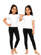 Kidello Girls Cotton Lycra Ankle Leggings Pack of 2