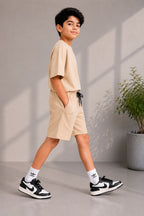 Kidello Boys Cotton Co-ord Set | Oversized T-Shirt & Shorts