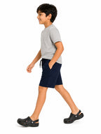 Kidello Boys Cotton Shorts Pack of 2 | Soft & Breathable | Regular Fit | Elastic Waist with Drawstring | Everyday Casual Shorts