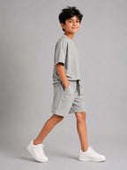 Kidello Boys Cotton Co-ord Set | Oversized T-Shirt & Shorts