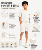 Kidello Boys Cotton Co-ord Set | Oversized T-Shirt & Shorts
