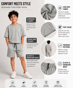 Kidello Boys Cotton Co-ord Set | Oversized T-Shirt & Shorts