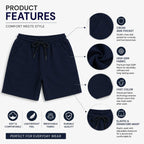 Kidello Boys Cotton Shorts Pack of 2 | Soft & Breathable | Regular Fit | Elastic Waist with Drawstring | Everyday Casual Shorts