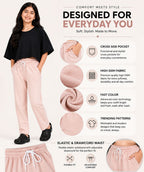 Kidello Girls Cotton Pyjama Track Pant | Soft & Breathable | Regular Fit | Everyday Lounge Wear | Elastic Waist with Drawstring