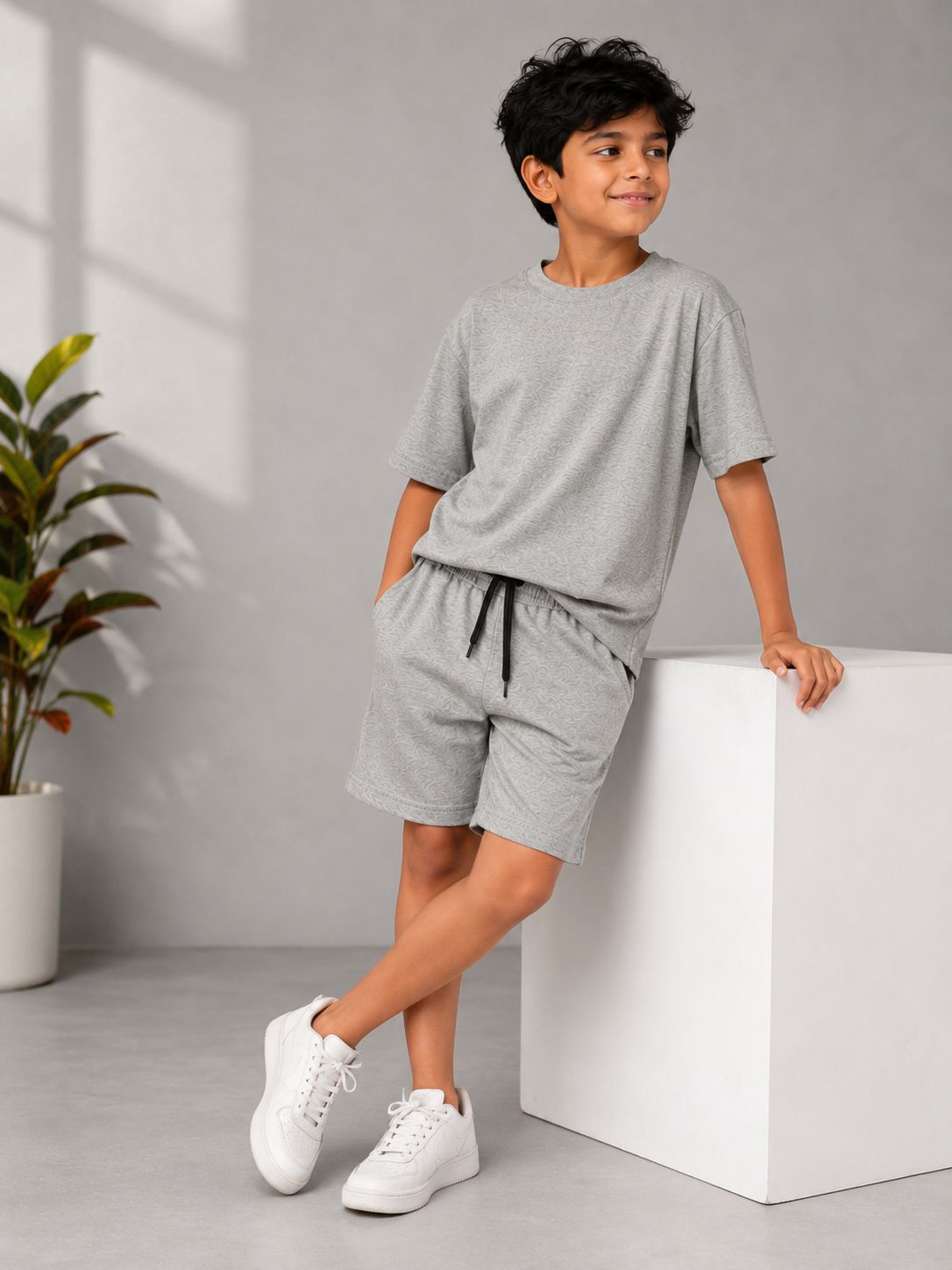 Kidello Boys Cotton Co-ord Set | Oversized T-Shirt & Shorts