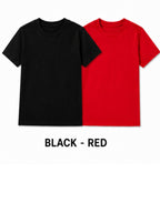 KIDELLO Boys Pure Cotton Round Neck T-Shirt | Soft Breathable Casual Wear for Kids | Regular Fit Half Sleeve Tee (Pack of 2)