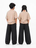 Kidello Kids Wide Leg Fit Jeans for Boys & Girls | Premium Cotton Denim | Mid Rise