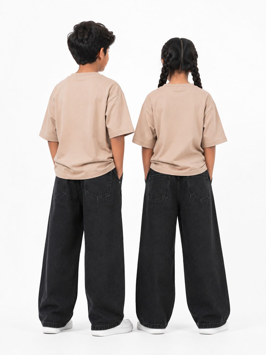 Kidello Kids Wide Leg Fit Jeans for Boys & Girls | Premium Cotton Denim | Mid Rise