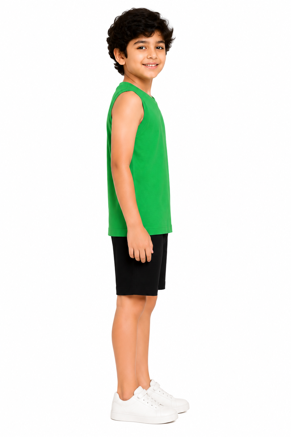 KIDELLO Boys Pure Cotton Sleeveless T-Shirt | Soft Breathable Round Neck Vest Tee for Kids | Regular Fit Summer Wear