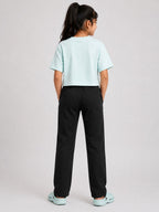 Kidello Girls Oversized Relaxed Fit Boxy Crop Top | Premium High GSM Cotton | Soft & Breathable | Casual Everyday T-Shirt