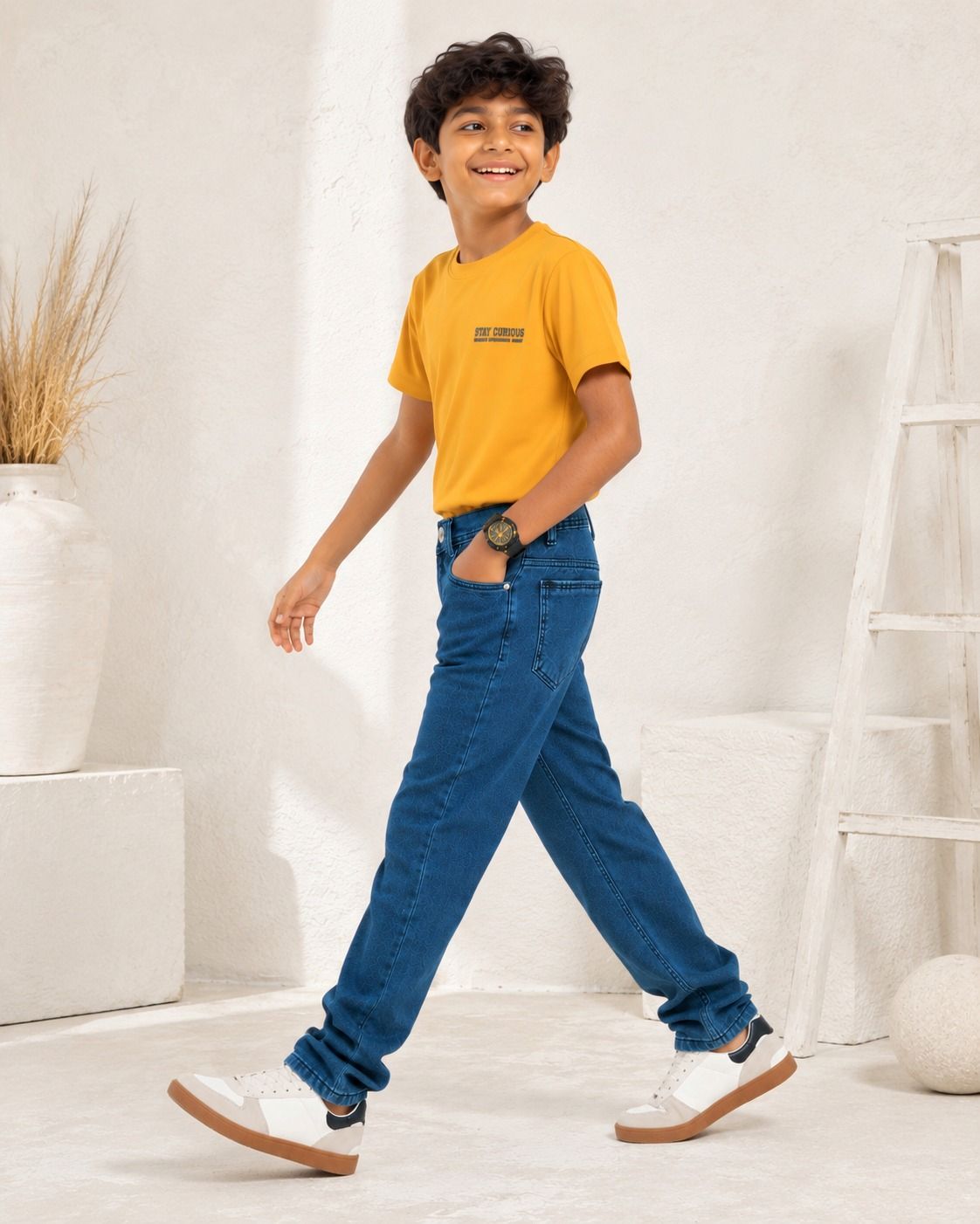 Kidello Boys Straight Fit Denim Jeans | Mid Rise