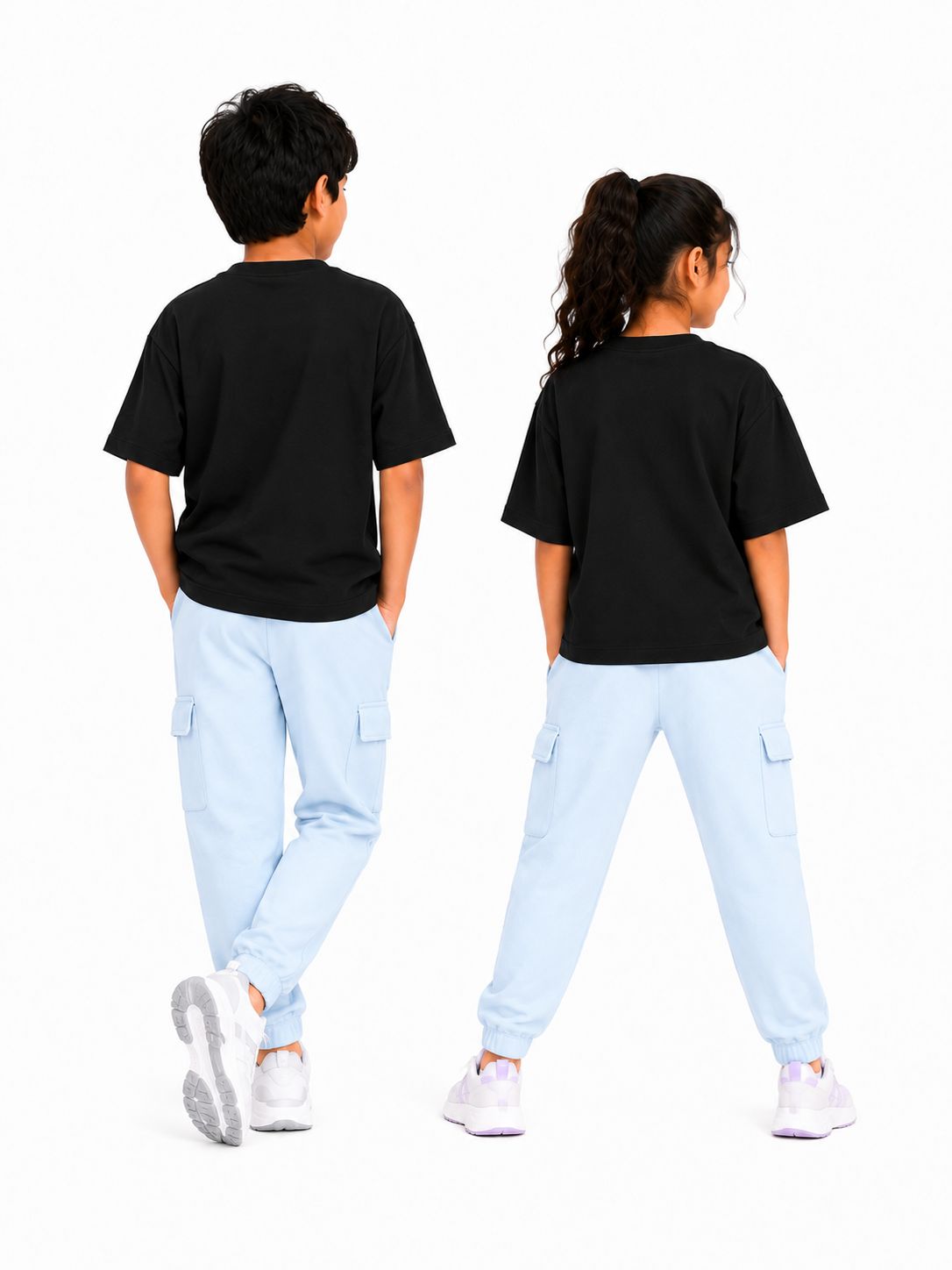 Kidello Kids Unisex Cargo Joggers | Relaxed Fit Cotton Jogger Pants