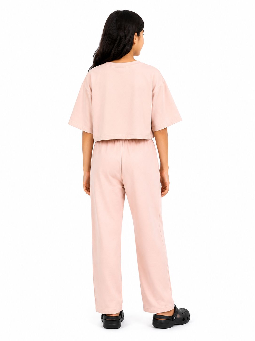 Kidello Girls Cotton Co-ord Set | Oversized Crop Top & Track Pant