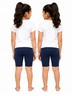 Kidello Girls Cotton Lycra Cycling Shorts Pack of 2
