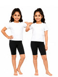 Kidello Girls Cotton Lycra Cycling Shorts Pack of 2
