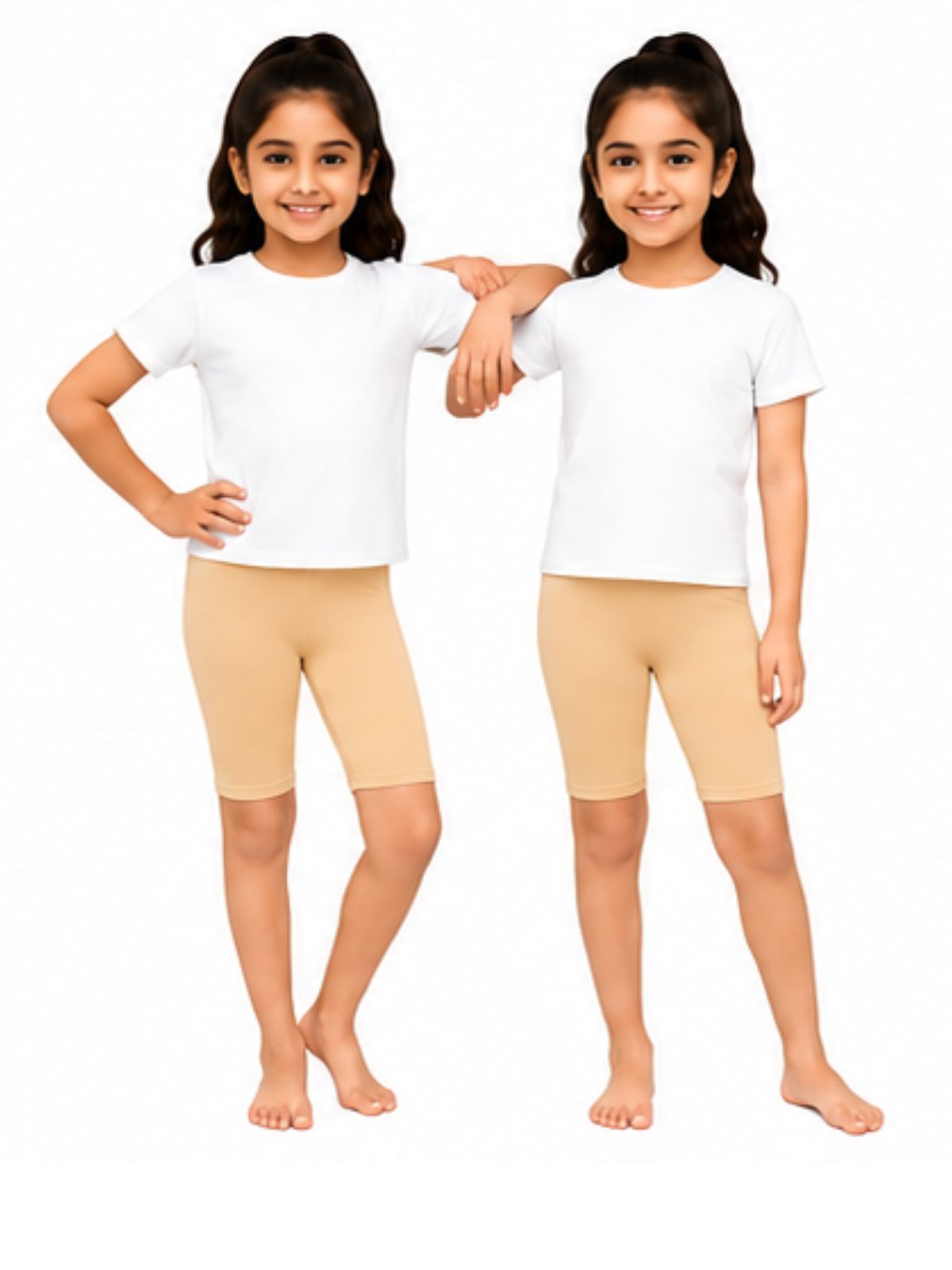 Kidello Girls Cotton Lycra Cycling Shorts Pack of 2