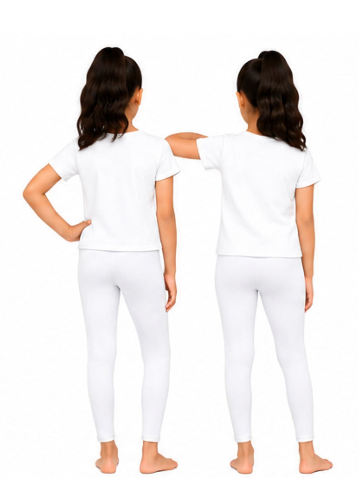 Kidello Girls Cotton Lycra Ankle Leggings Pack of 2