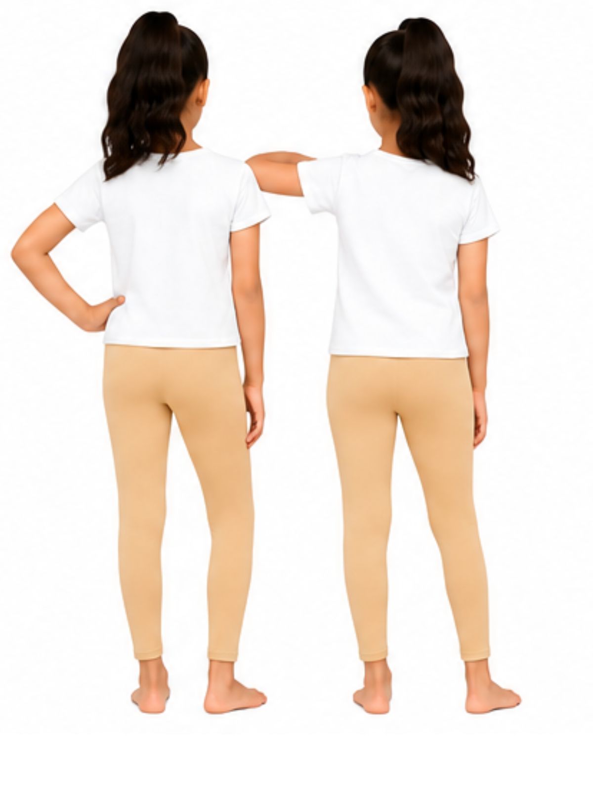 Kidello Girls Cotton Lycra Ankle Leggings Pack of 2
