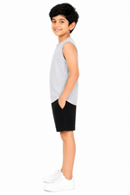 KIDELLO Boys Pure Cotton Sleeveless T-Shirt | Soft Breathable Round Neck Vest Tee for Kids | Regular Fit Summer Wear