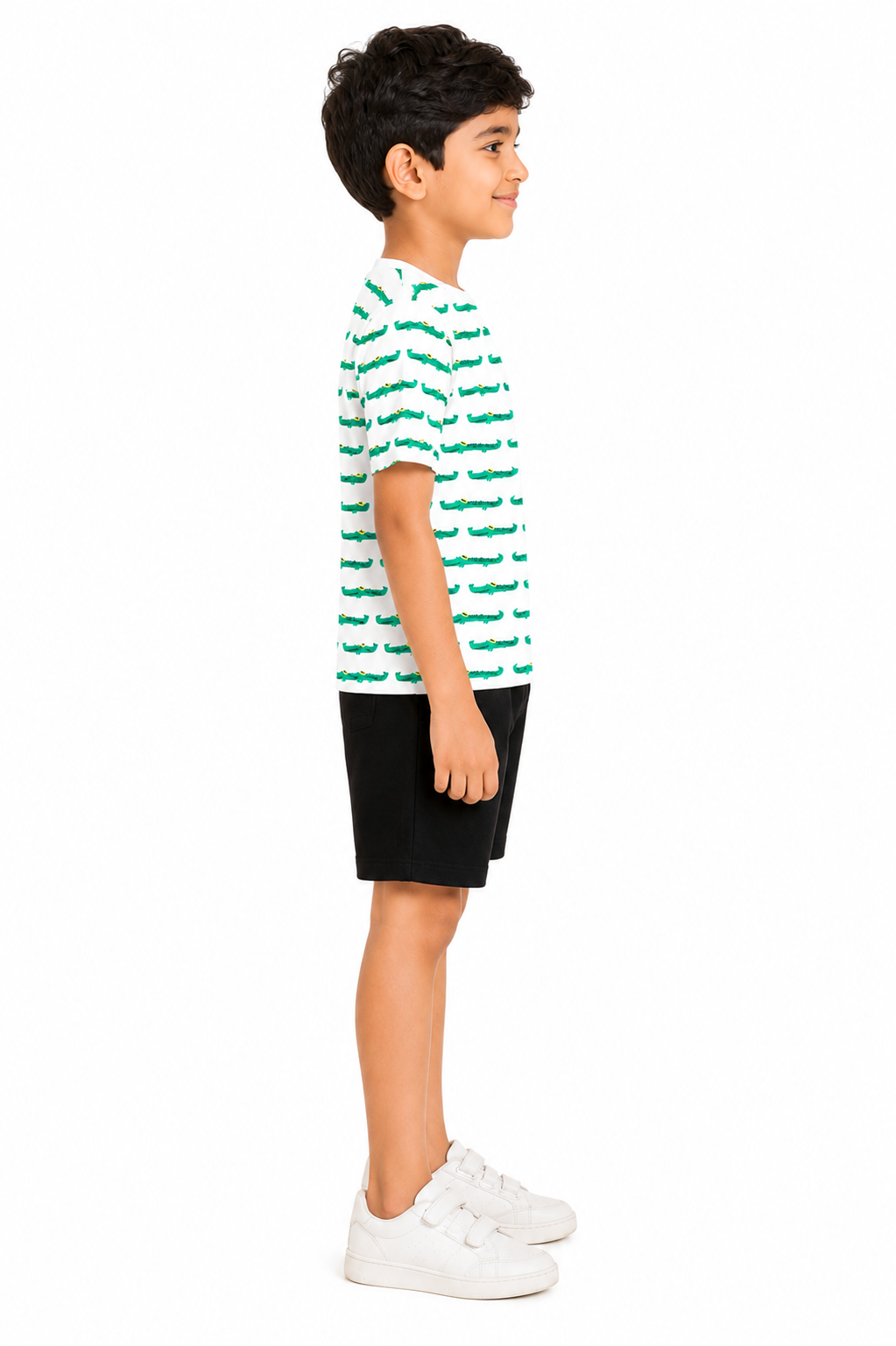 KIDELLO Boys Crocodile Print T-Shirt | 100% Cotton Graphic Printed Round Neck Tee for Kids | Soft Casual Summer Wear